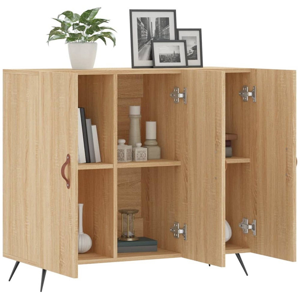 vidaXL 3 Door Sonoma Oak Sideboard Image 4