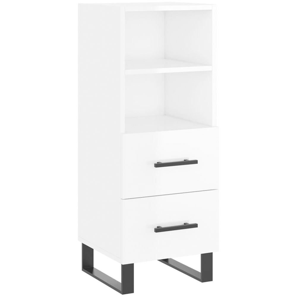 vidaXL 2 Drawer 2 Shelf White Sideboard Image 2