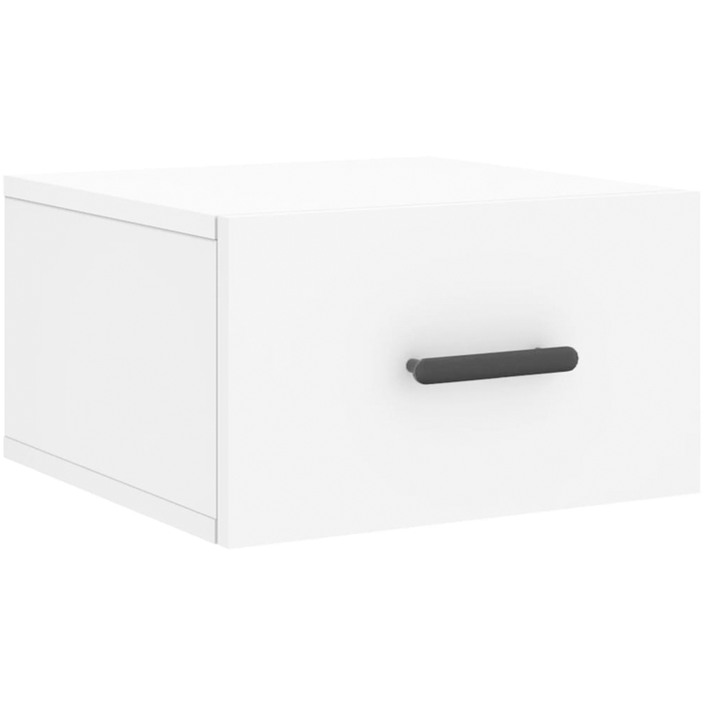 vidaXL Singe Drawer White Wall Mounted Bedside Table Image 2