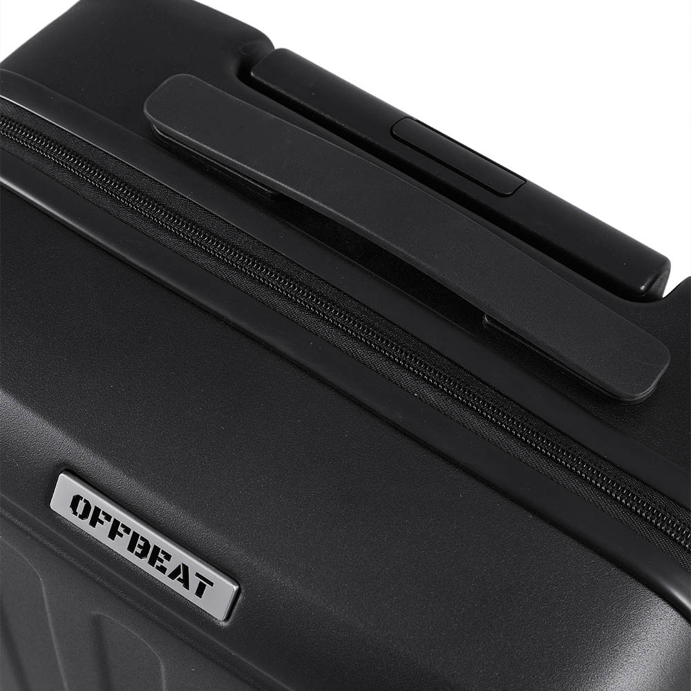 H&O Direct Black Wide Vertical Stripe Hardside Carry-On Suitcase with Spinner Wheels Image 3