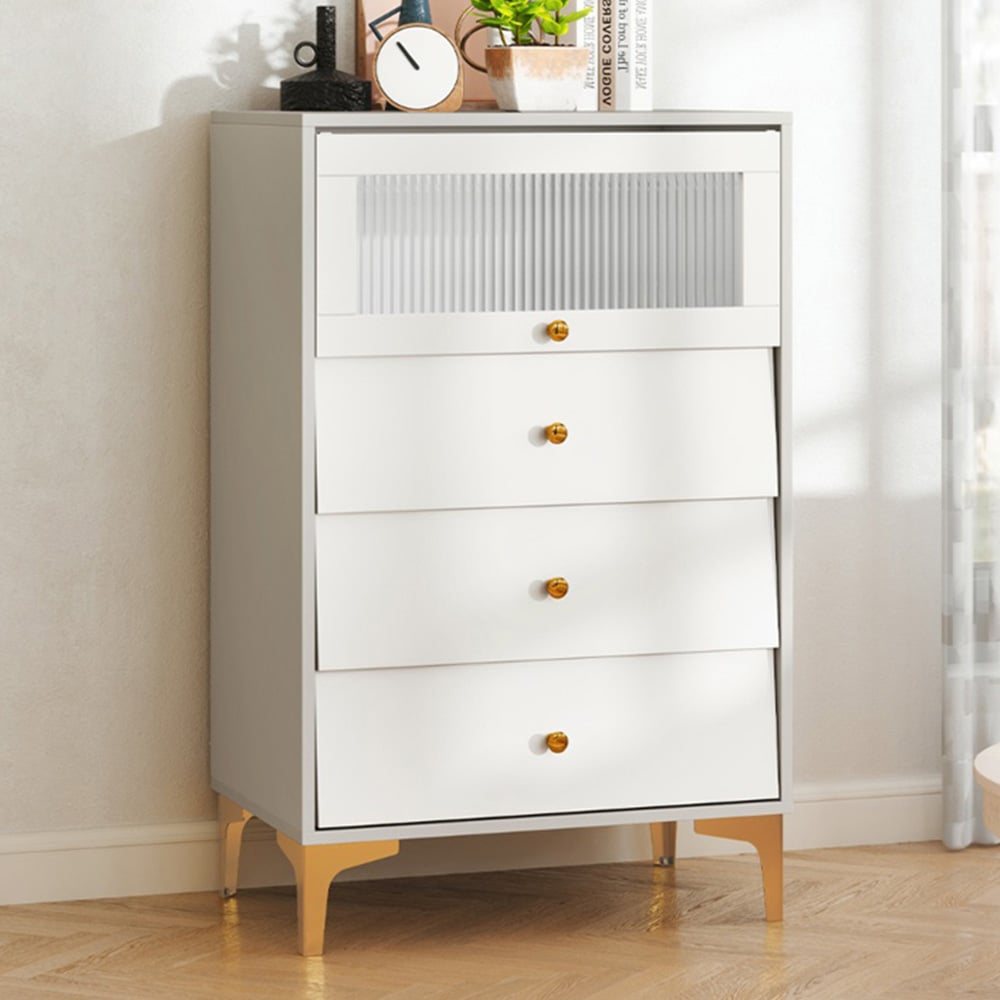 Costway 3 Drawer Single Door 3/4 Drawer Dresser Cabinet Image 1
