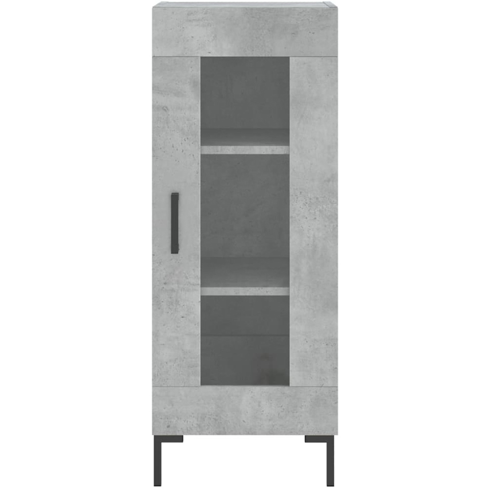 vidaXL Single Door 3 Shelf Concrete Grey Sideboard Image 5