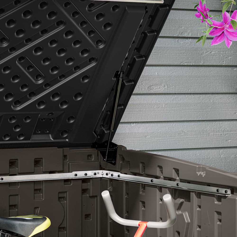 Suncast 4 x 3.2ft Stone Grey Stow Away Wheelie Bin Shed Image 7