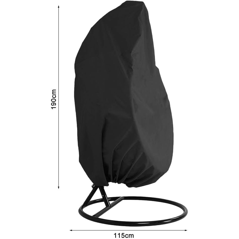 Outdoor Living Black Large Garden Outdoor Hanging Chair Cover Image 4