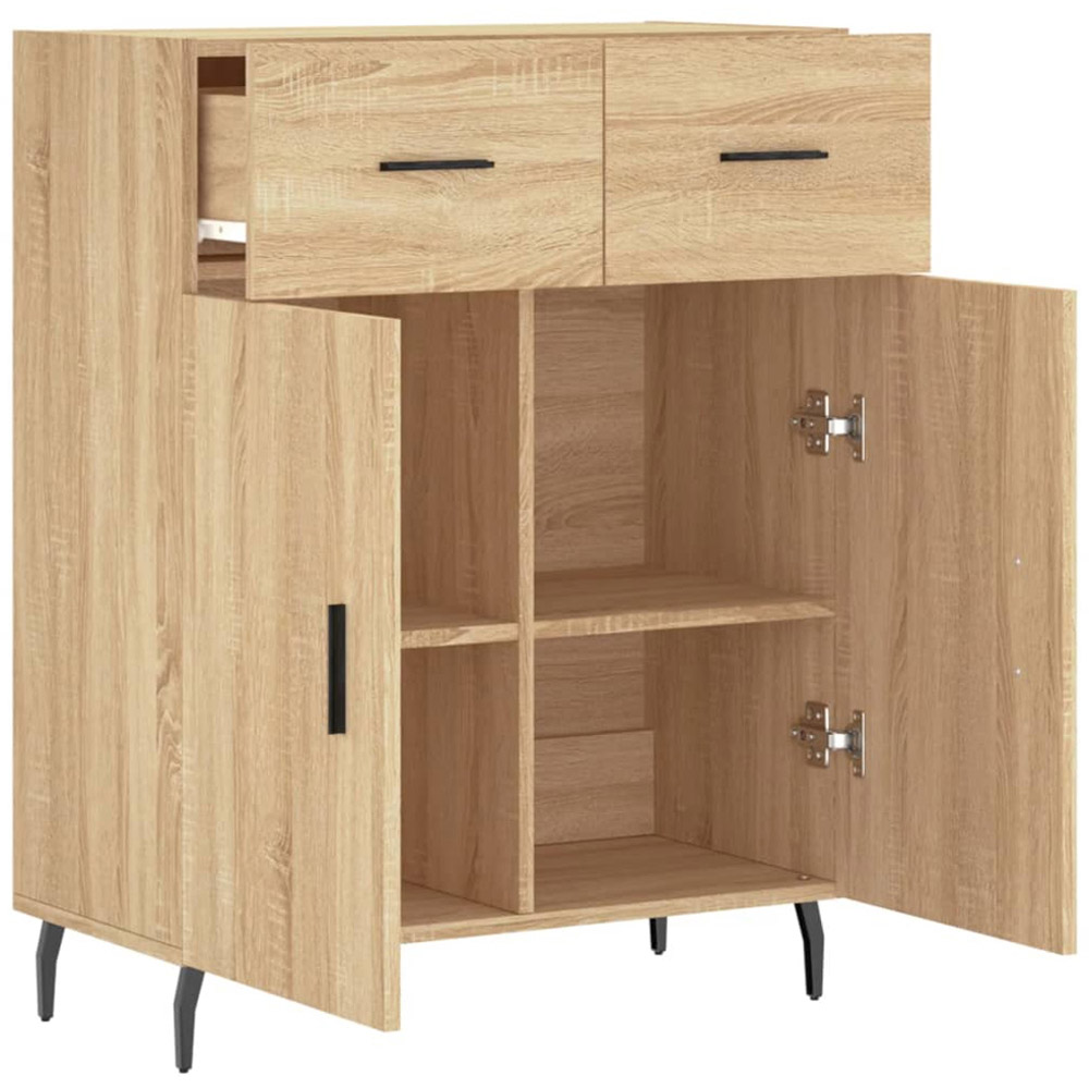 vidaXL 2 Door 2 Drawer Sonoma Oak Sideboard Image 5