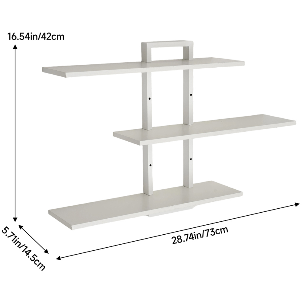 Living and Home3 Shelf White Wall-Mounted Floating Shelf Image 9