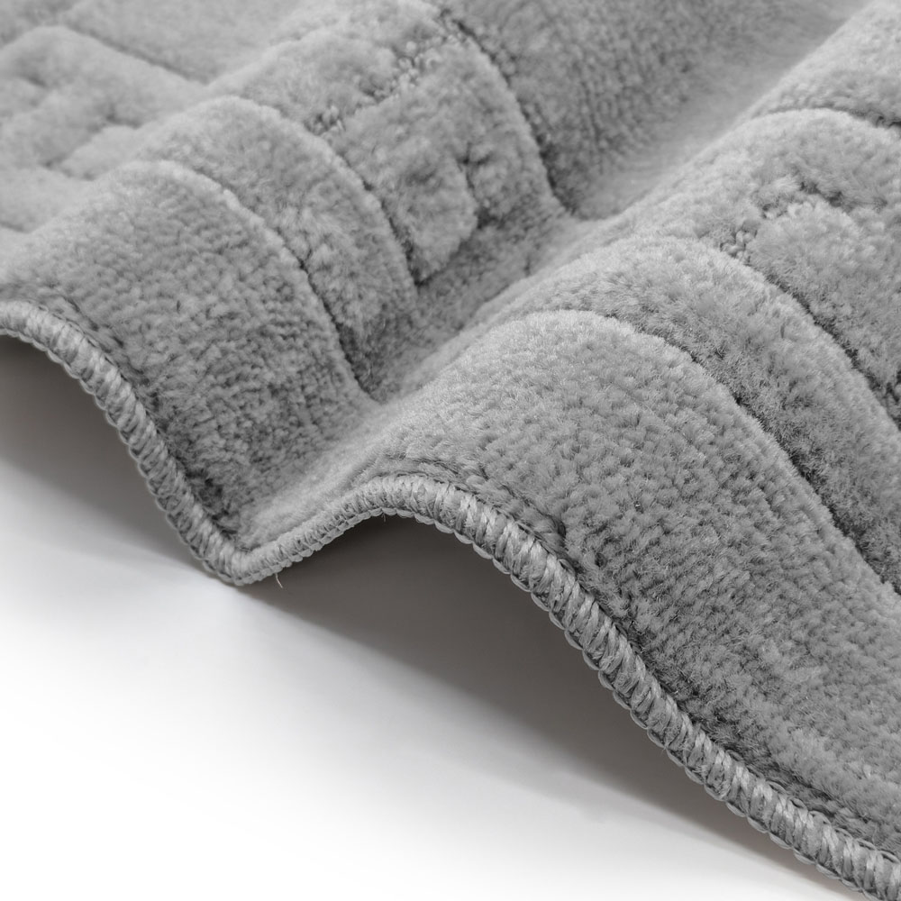 Velosso Greek Key Silver Bath Mat Set Image 5