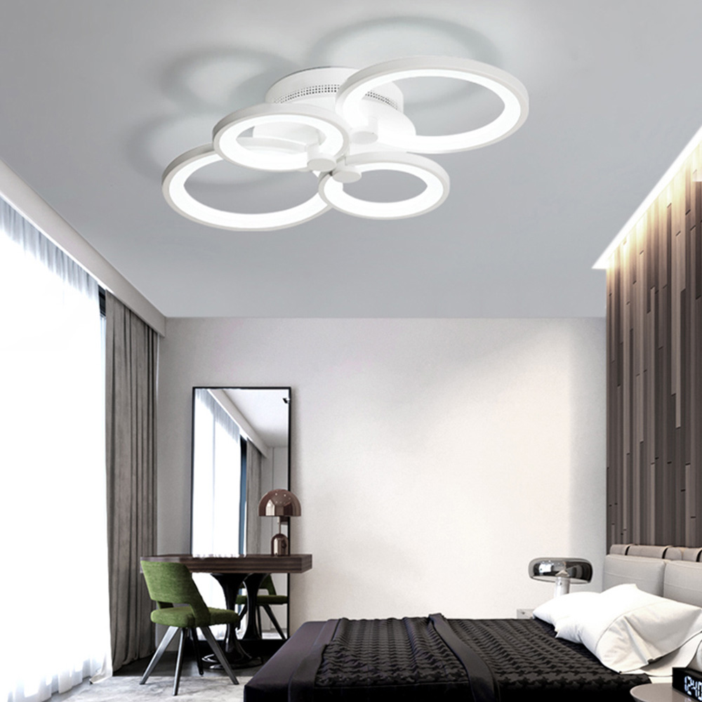Living and Home White 4 Light Circle Ceiling Light Image 8