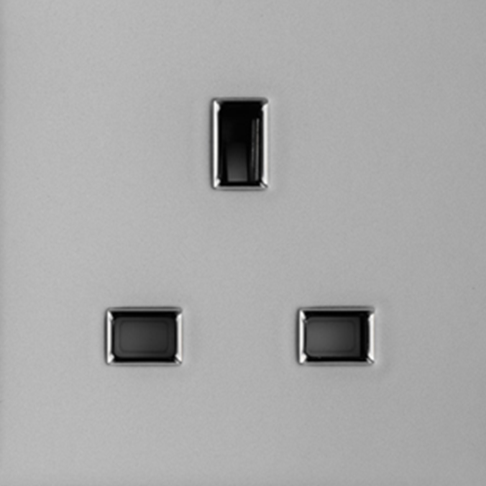 Trendi Switch 2 Gang Long Switch Brushed Steel Plug Socket 7 Pack Image 3