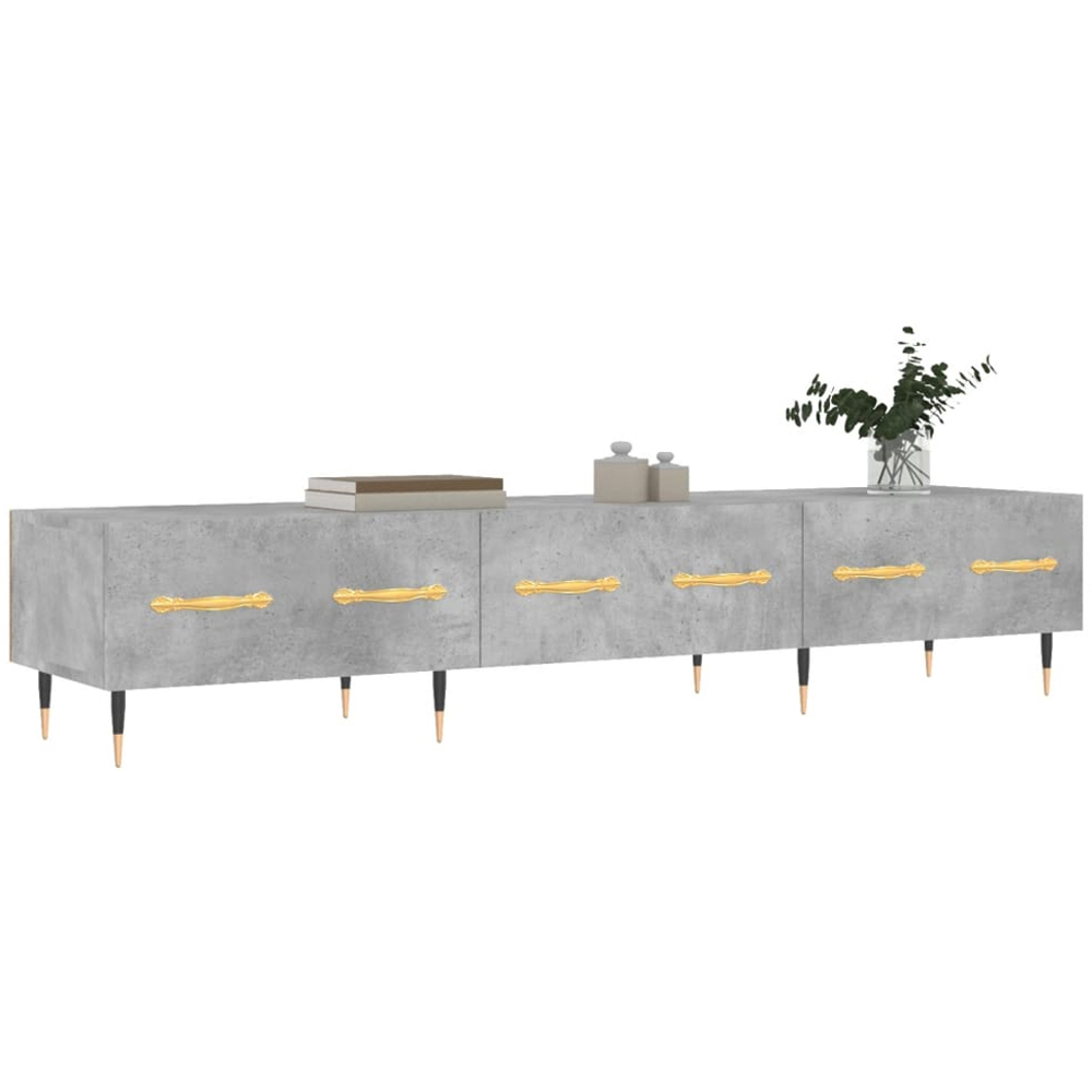 vidaXL 3 Drawer Concrete Grey TV Cabinet Image 3
