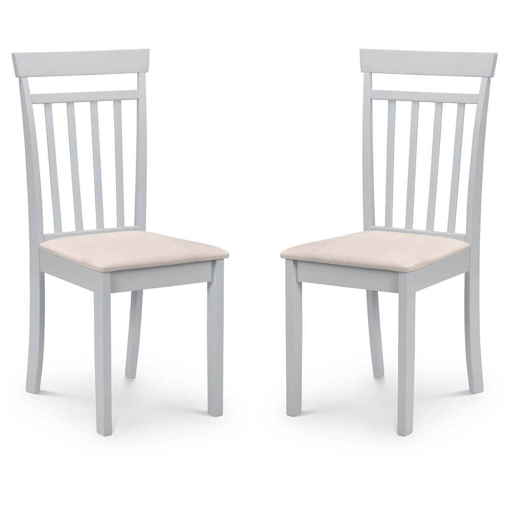 Julian Bowen Coast Set of 2 Grey Dining Chair Image 2