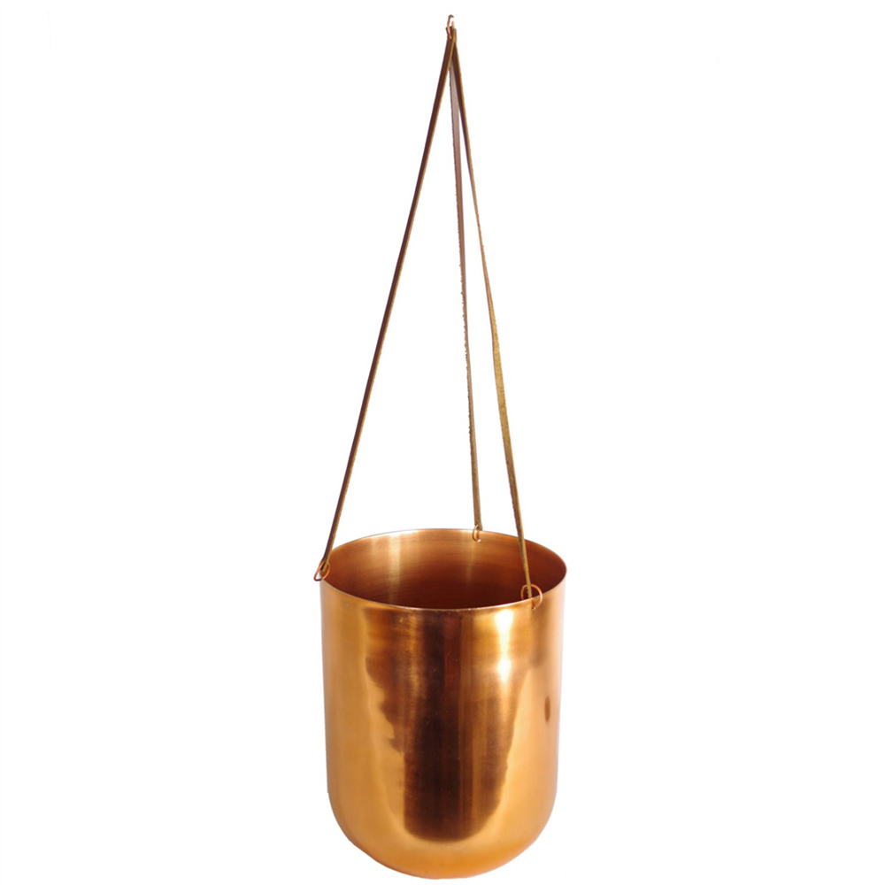 Leaf Copper Hanging Planter 18 x 22cm Image 1