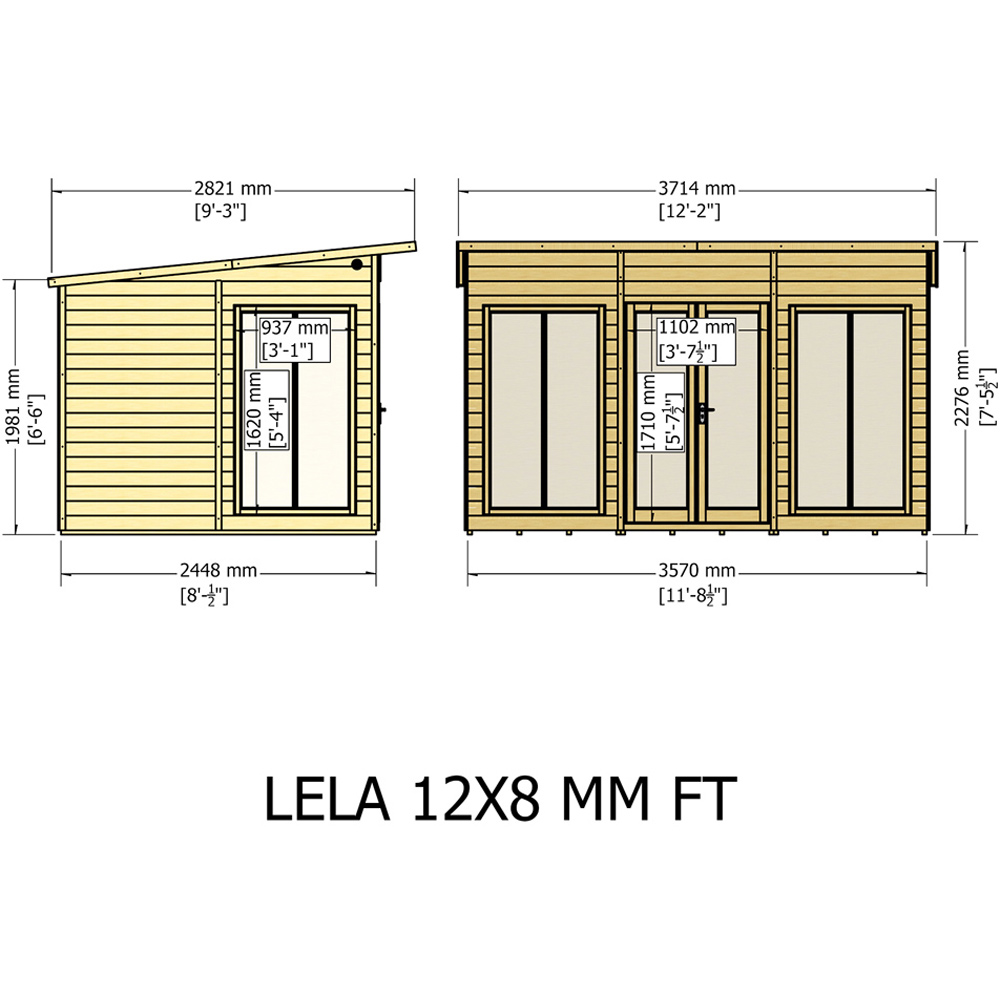 Shire Lela 12 x 8ft Double Door Summerhouse Image 9