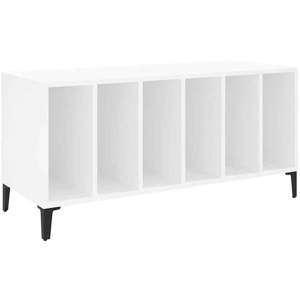 vidaXL 6 Shelf White Record Cabinet Image 2