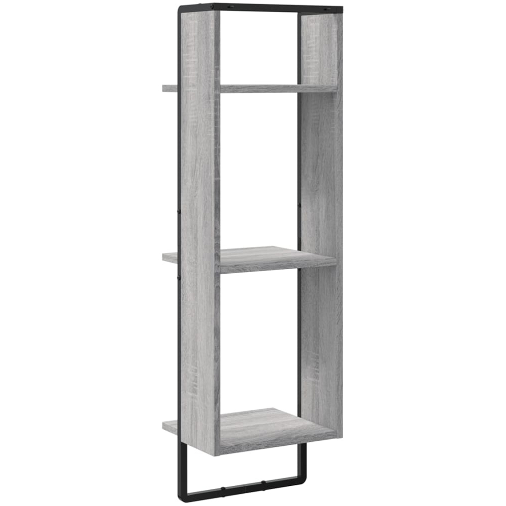 vidaXL 3 Shelf Grey Sonoma Floating Wall Shelf Image 5