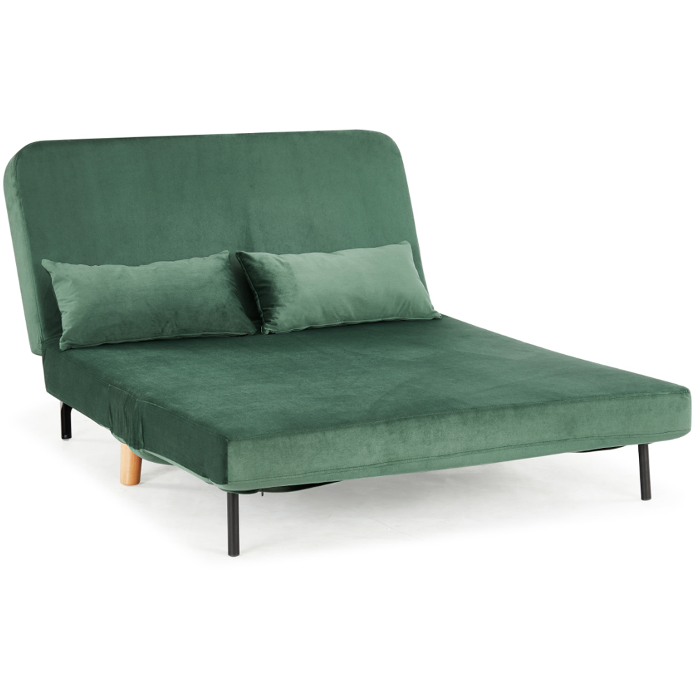 Home Detail Keller 2 Seater Green Velvet Sofa Bed Image 2
