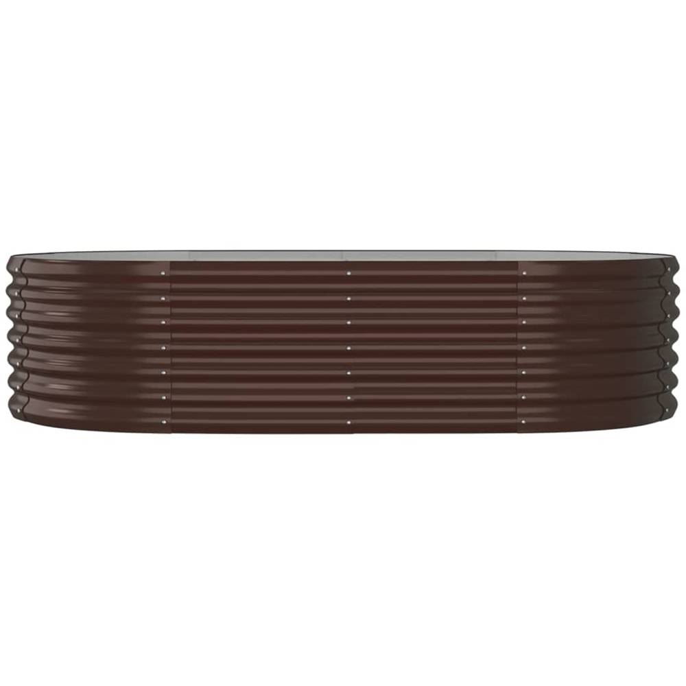 vidaXL Brown Galvanised Steel Oval Raised Garden Bed 152 x 80 x 36cm Image 2