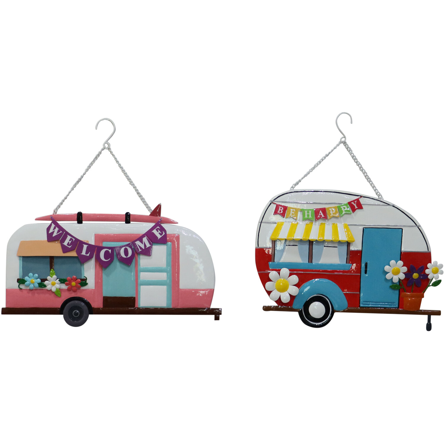 Indoor Outdoor Bright Caravan Plaque - Multicolour Image 1