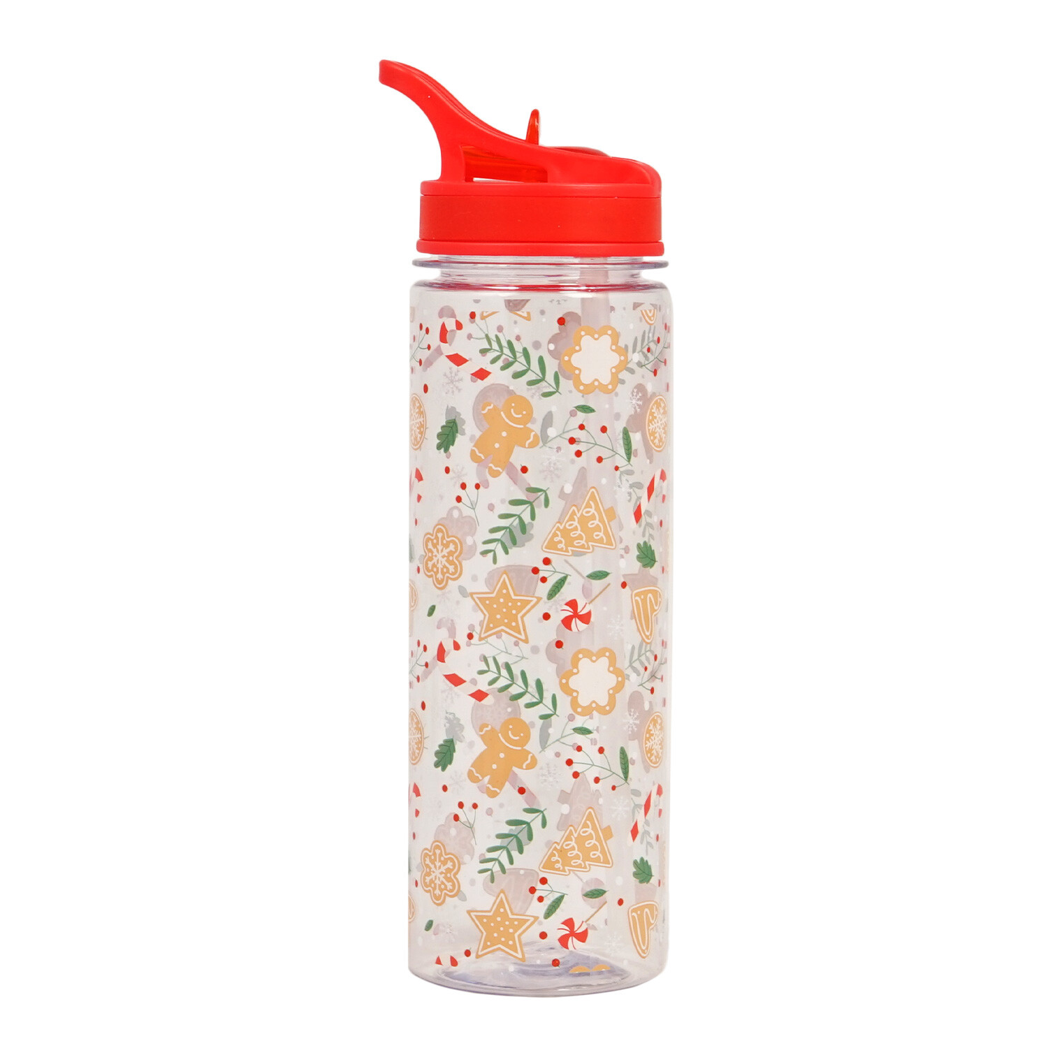 Christmas Sports Water Bottle - Red Image 1
