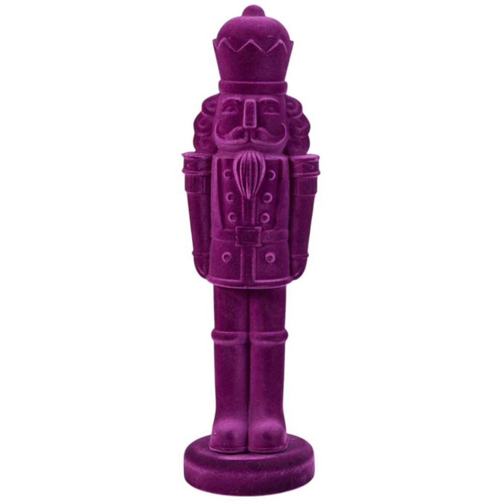 Purple Flocked Nutcracker - Purple Image 1