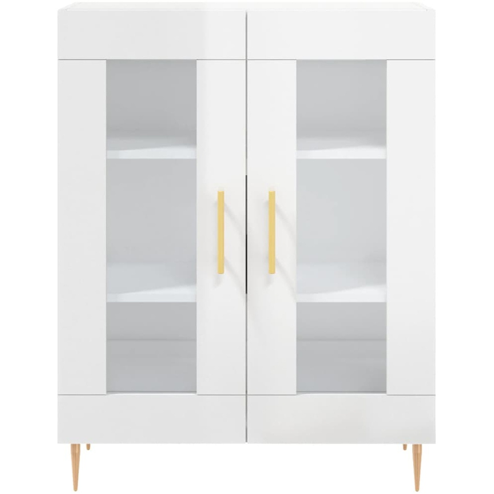 vidaXL 2 Glass Door High Gloss White Sideboard Image 5