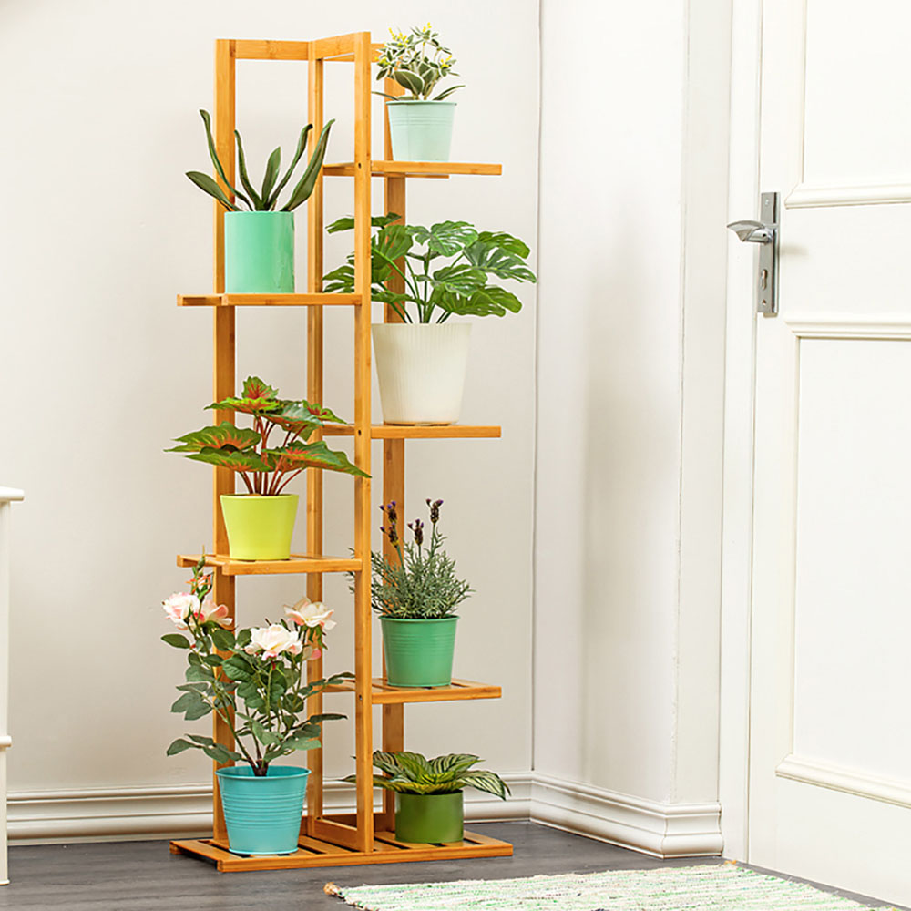 Living and Home Multi Tiered Natural Plant Stand 45 x 22 x 125cm Image 5