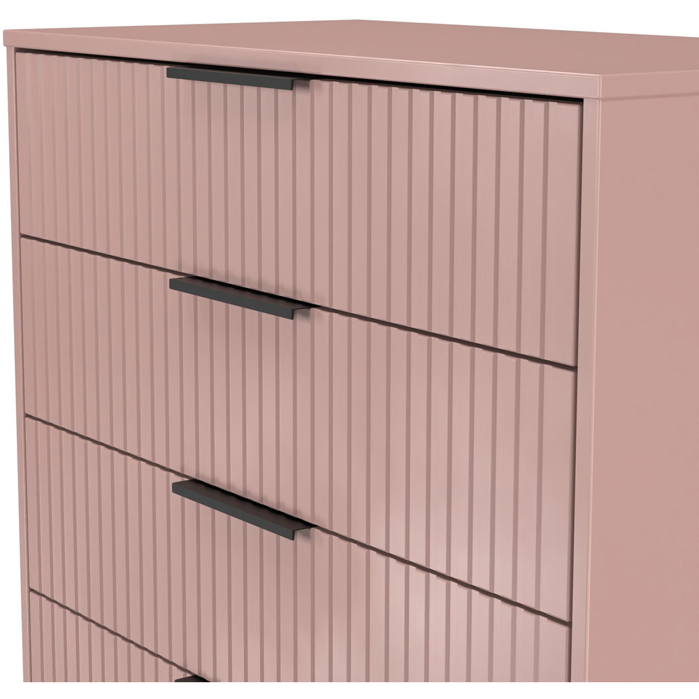 Crowndale Fluted 5 Drawer Kobe Pink Chest of Drawers Ready Assembled Image 5