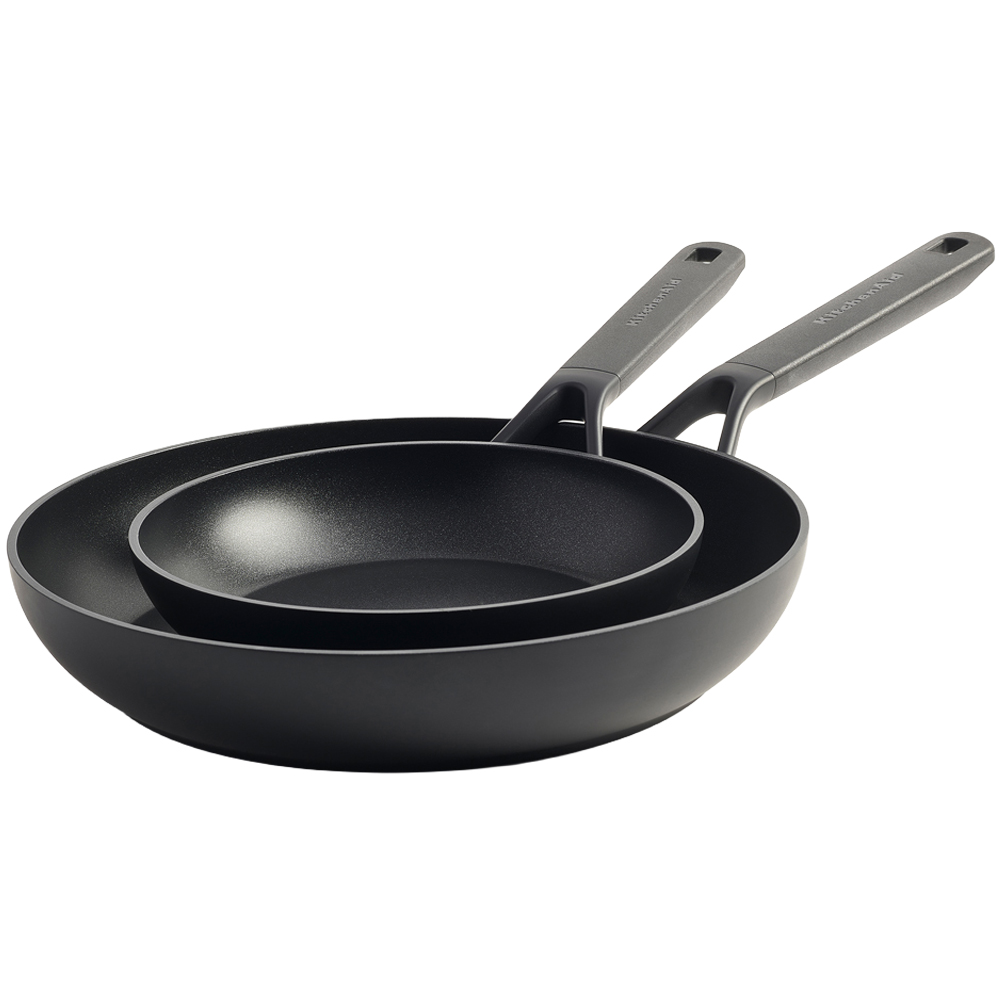 KitchenAid Black Classic Forged Aluminium Frypan Set 20cm and 28cm Image 1