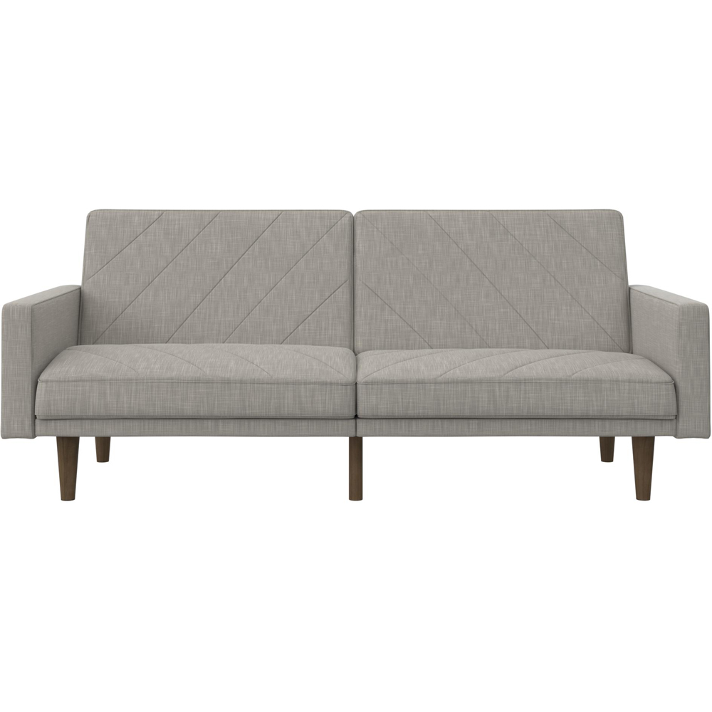 Dorel Paxson 3 Seater Linen Light Grey Sofa Bed with Wooden Feet Image 3