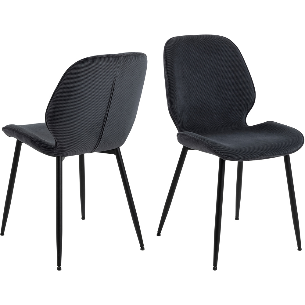 Florence Femke Set of 4 Anthracite Dining Chair Image 2