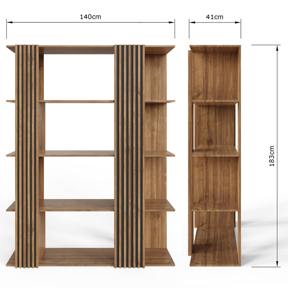 GFW Rowan 8 Shelf Oak Slatted Display Unit Image 9