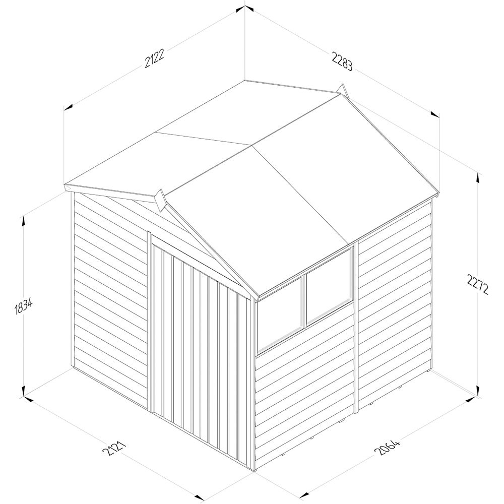 Forest Garden 4LIFE 7 x 7ft Double Door 2 Windows Apex Shed Image 9