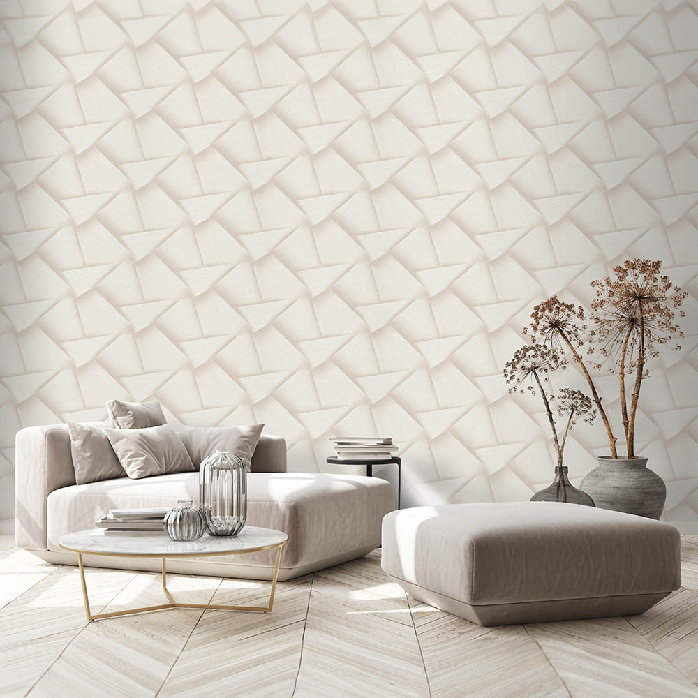 Erismann Pose Striking Geometric Textured Cream Vinyl Wallpaper Image 3