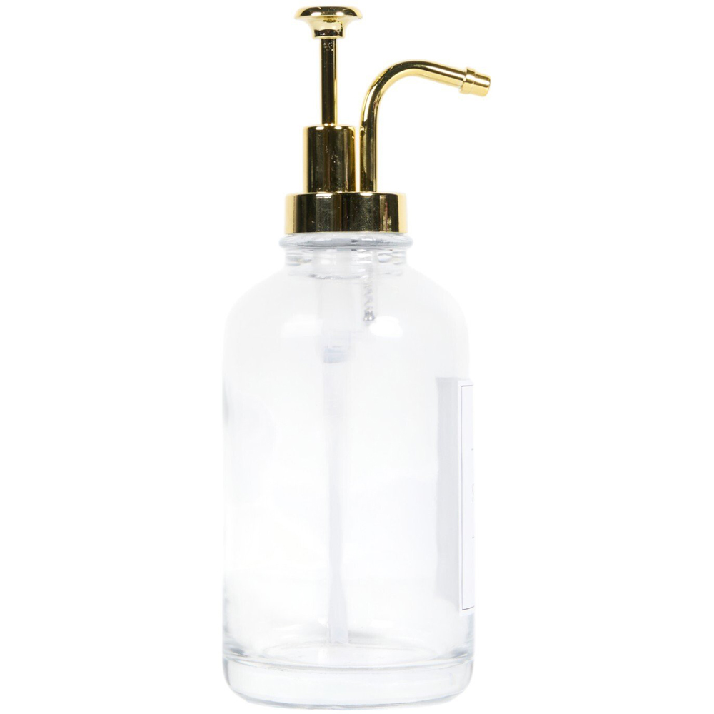 Syrup Dispenser with Gold Pump Clear and Gold Image 3