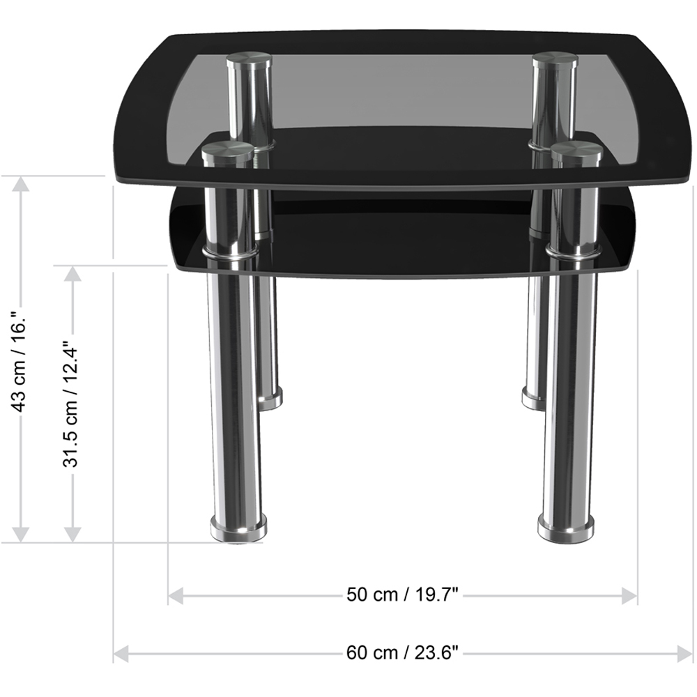 AVF Black Glass and Chrome Lamp Table Image 7