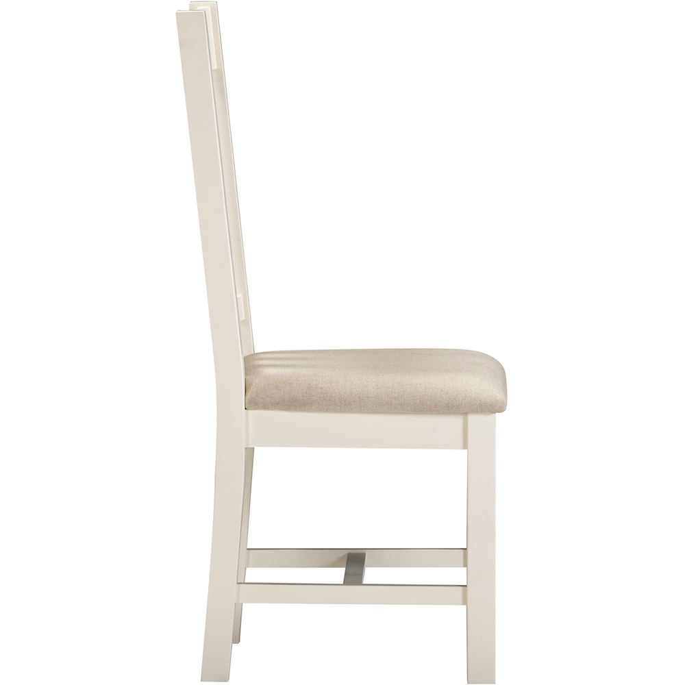 Seconique Windsor Sey of 2 Ivory and Oat Fabric Slatted Dining Chair Image 4
