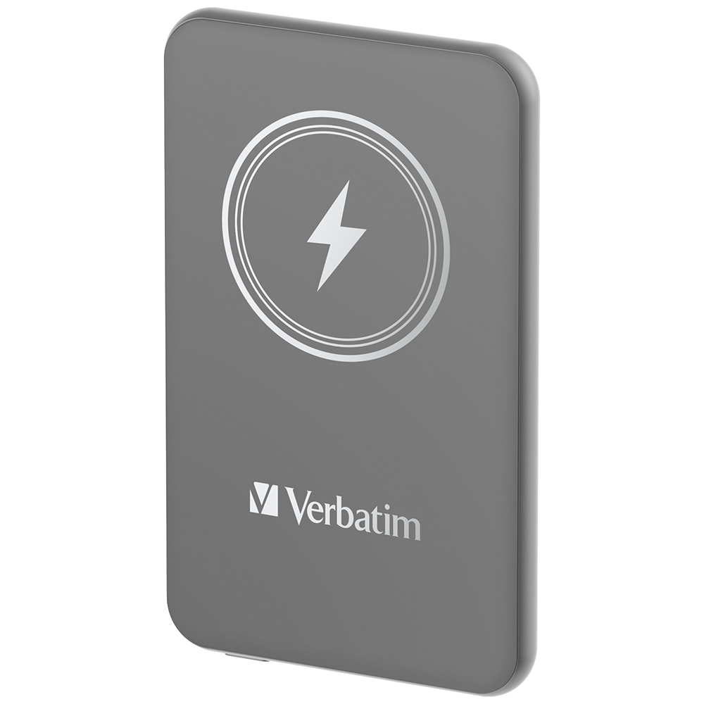 Verbatim Charge N Go Magnetic Wireless Power Bank Grey 5000mAh Image 1
