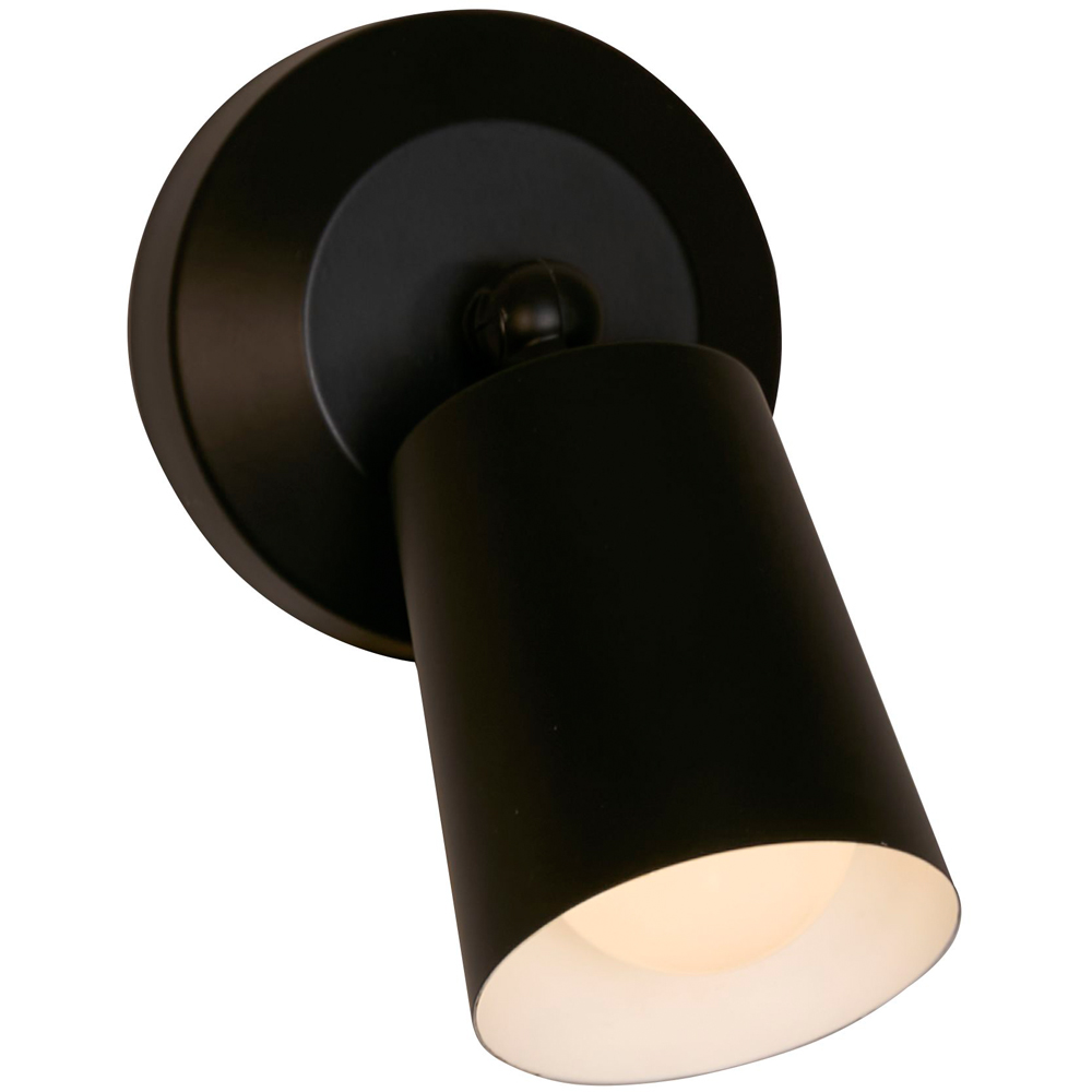Lighting Collection Black Rechargeable LED Wall Lamp Image 3