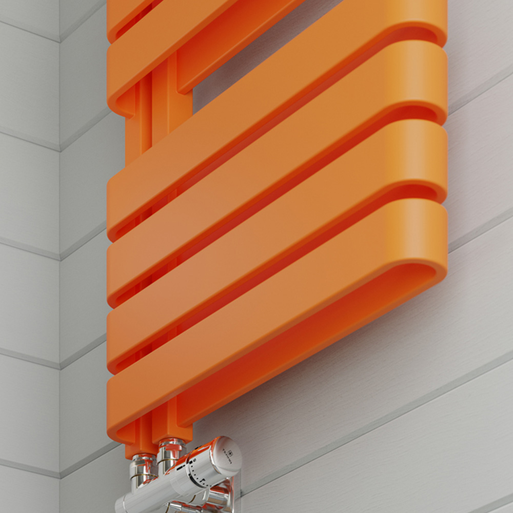 Terma Warp S Matt Orange Heated Towel Rail 2605 BTU 1110 x 500mm Image 6