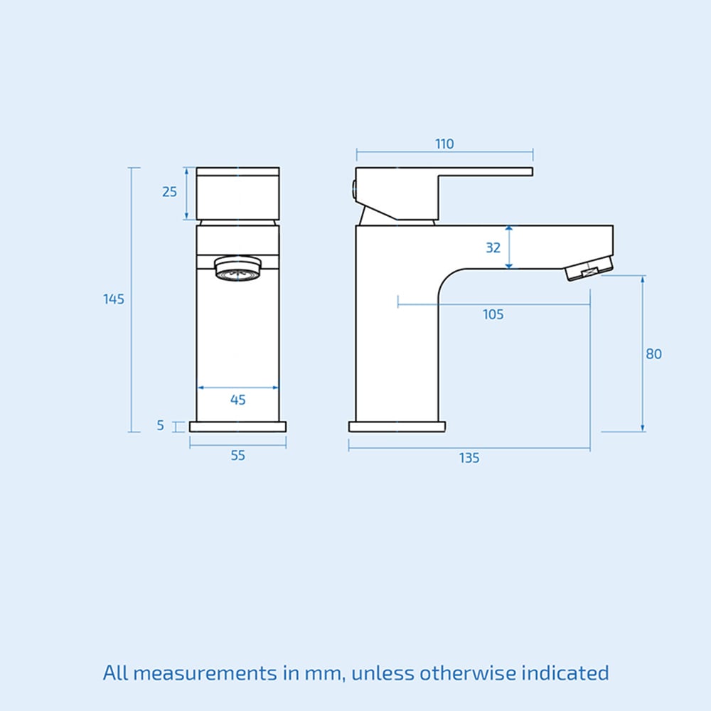 Nes Home Leon Chrome Basin Mixer Tap with Waste Image 3