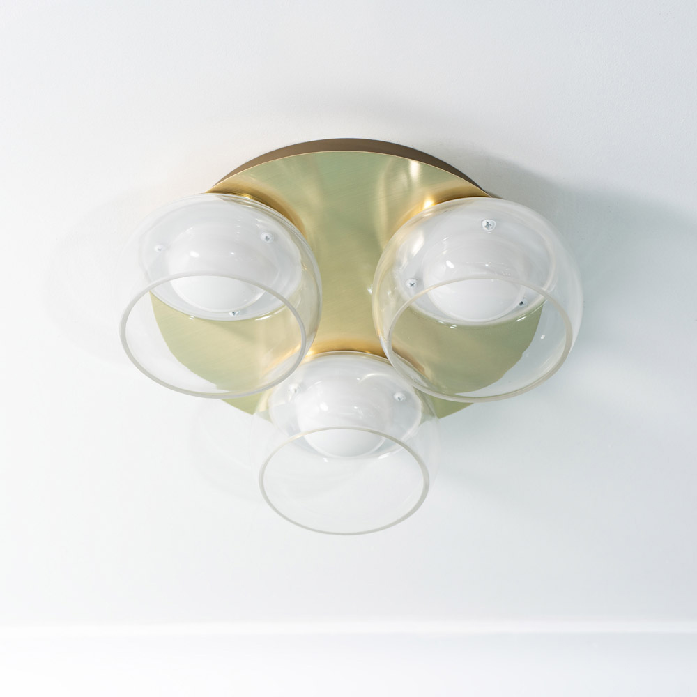 ValueLights Alissa Brushed Gold LED 3 Way Ceiling Light with Smoked Glass Image 4