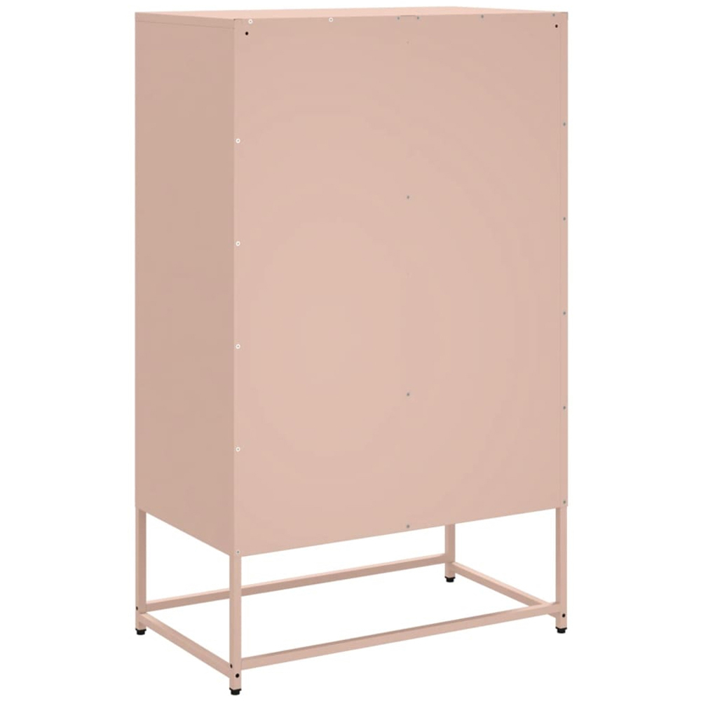 vidaXL 2 Door 2 Drawer Pink Steel Highboard Image 7