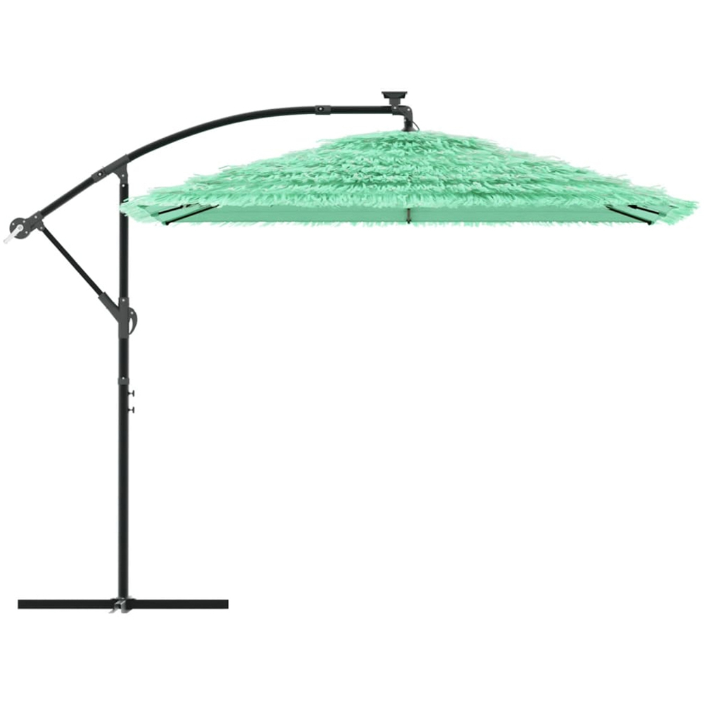 vidaXL Green Straw Top Cantilever Parasol with Steel Pole 2.6m Image 3