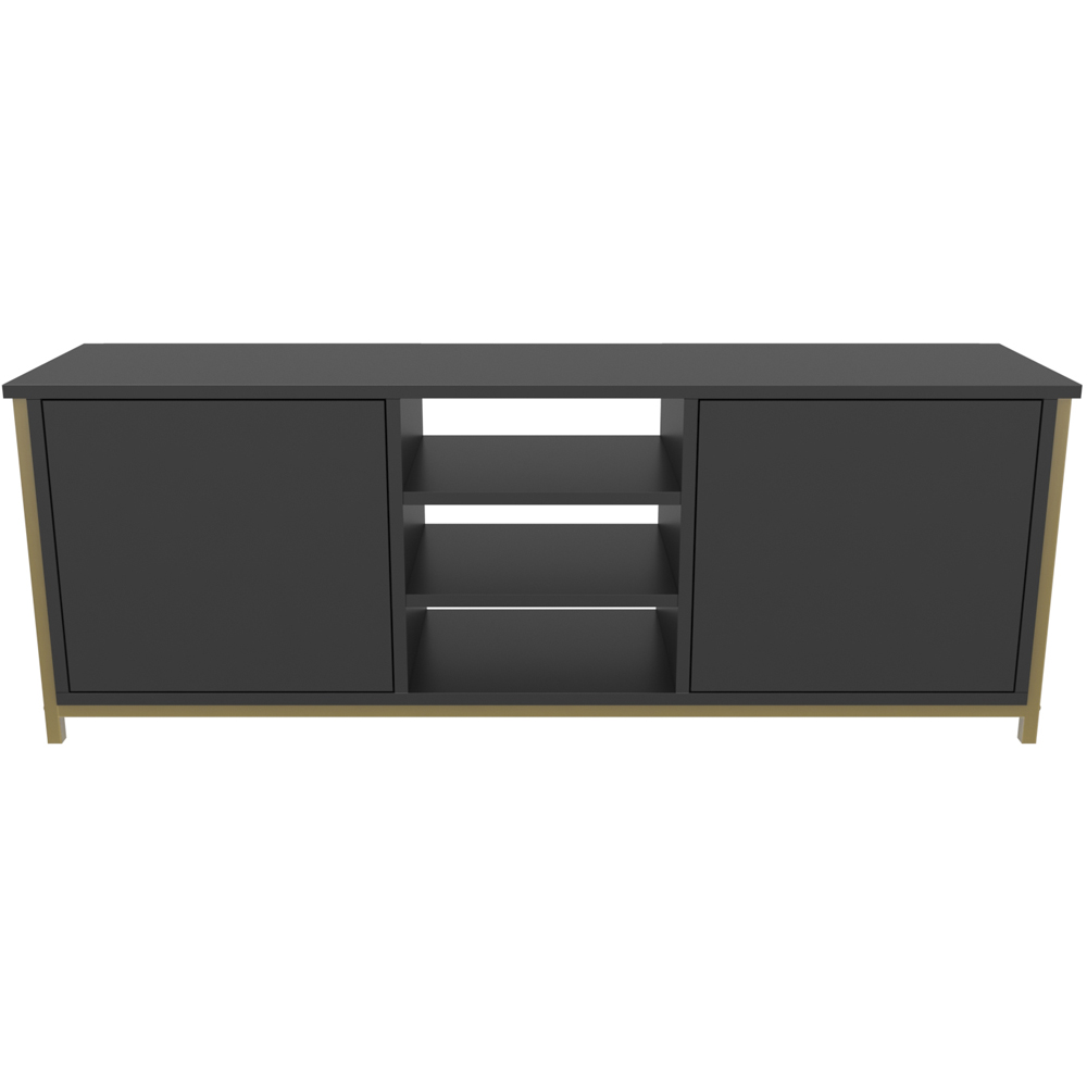 Decorotika Otis 2 Door 3 Shelf Gold and Anthracite TV Stand for 63 inch TV Image 3