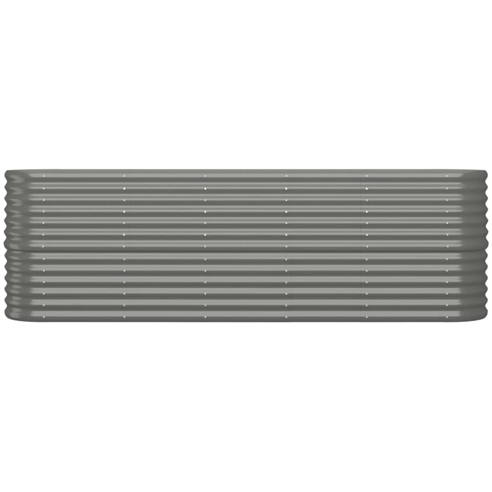 vidaXL Grey Galvanised Steel Oval Raised Garden Bed 224 x 40 x 68cm Image 2