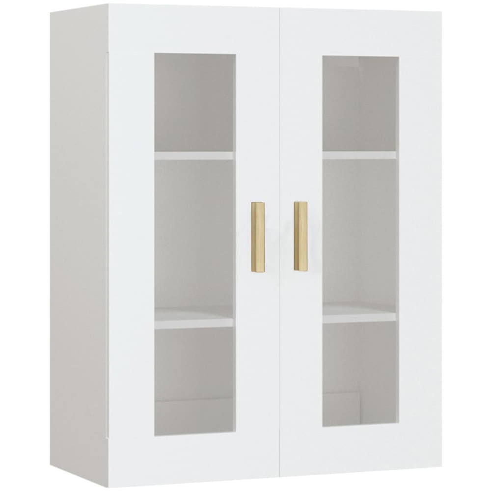 vidaXL 2 Door 3 Shelf White Hanging Wall Cabinet Image 2