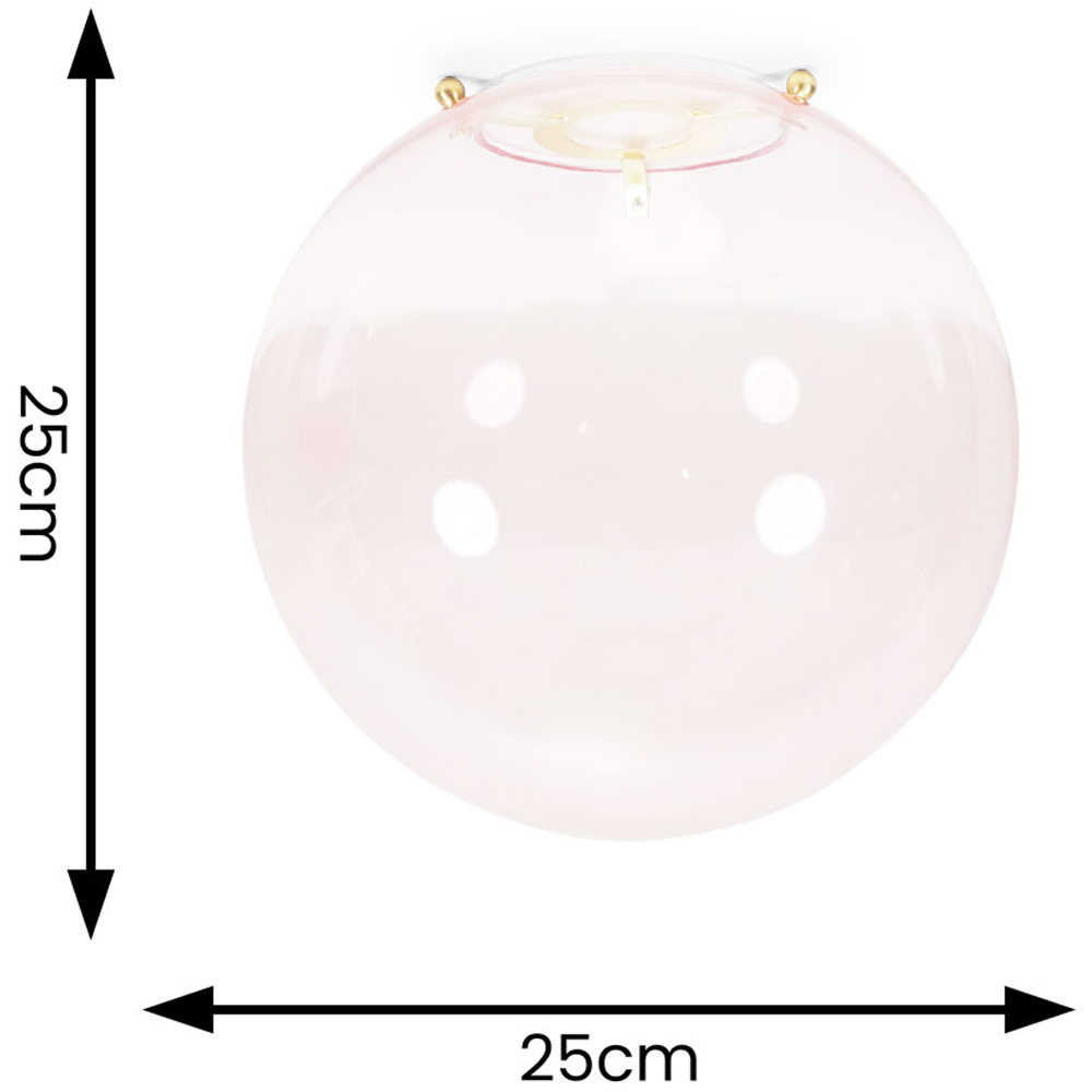 ValueLights Frenchie Pink Tinted Globe Gold Case Pendant Shade Image 5