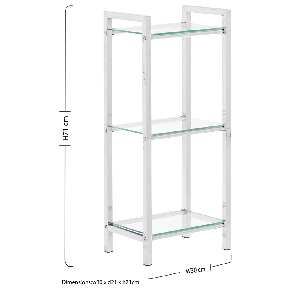 Premier Housewares 3 Tier Tempered Glass Shelf Unit | Wilko