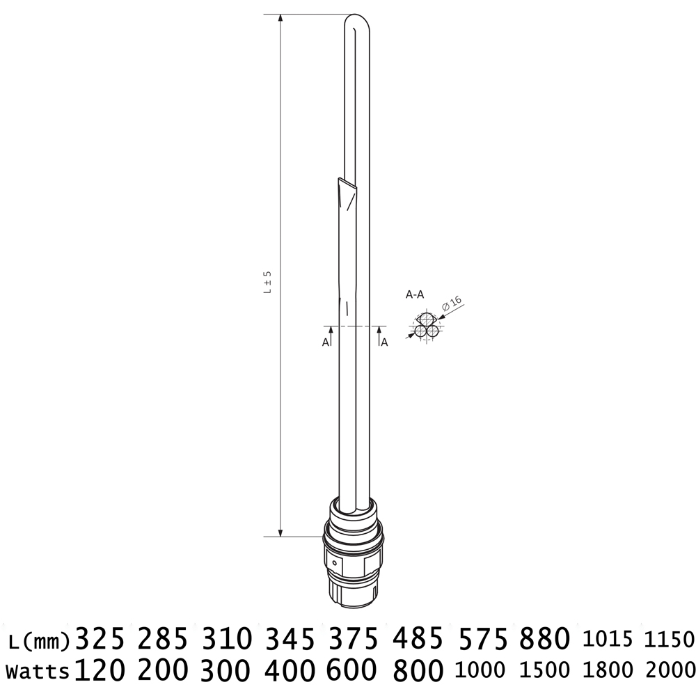 Terma SS1 Smart Split Heating Element Probe 1000W Image 4