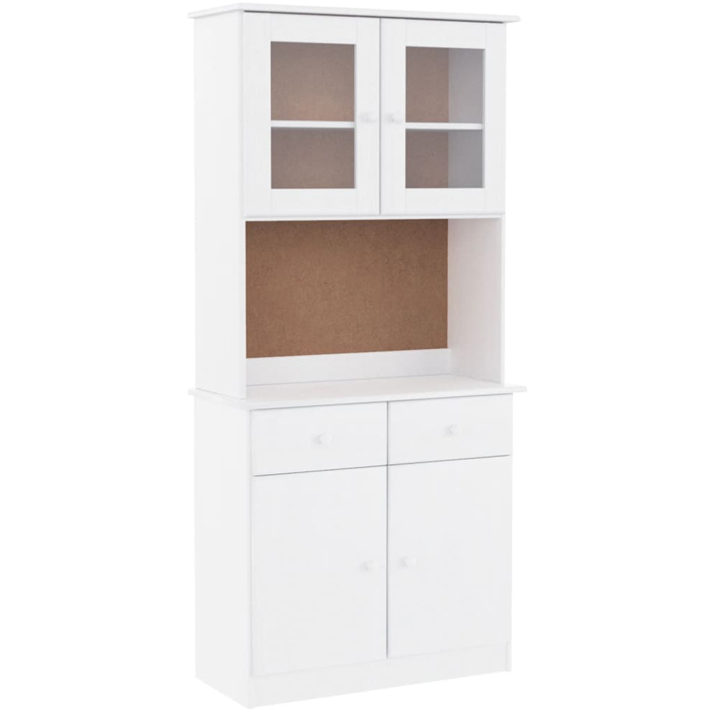 vidaXL Alta 4 Door 2 Drawer White Solid Wood Pine Highboard Image 2